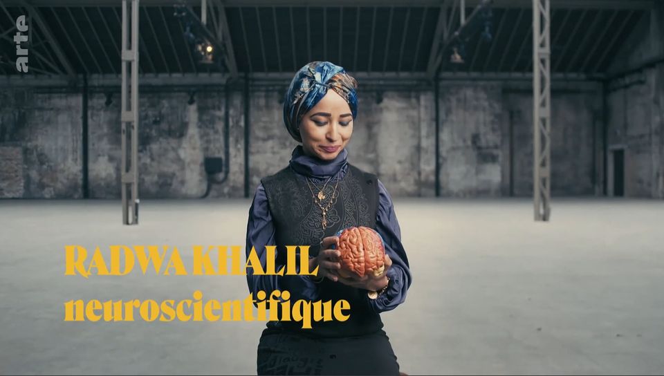 ARTE Television still, frame 4: Dr. Radwa Khalil on the Unhappy documentary set